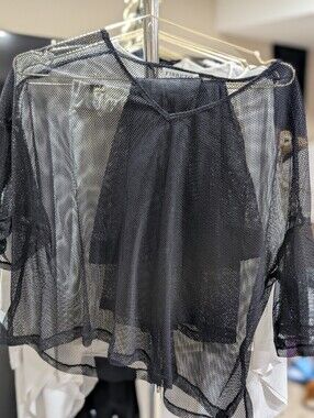 Fibreto Black Sheer Mesh Top